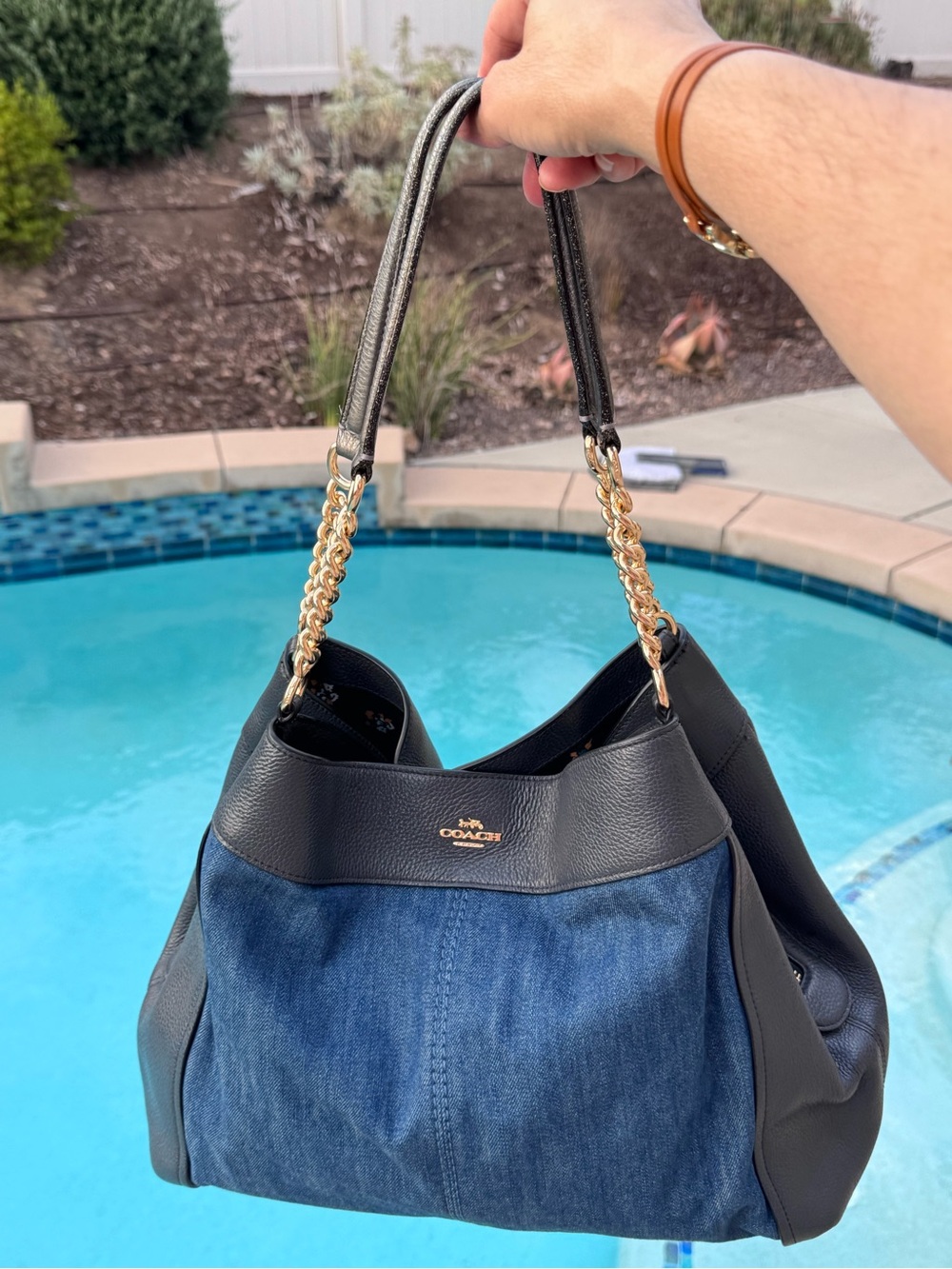 Coach Denim Lexy with floral lining